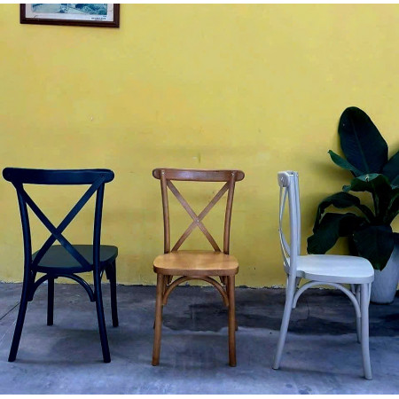 Bistro : Ghế Đơn Lưng Tựa X - Màu Xanh Đen